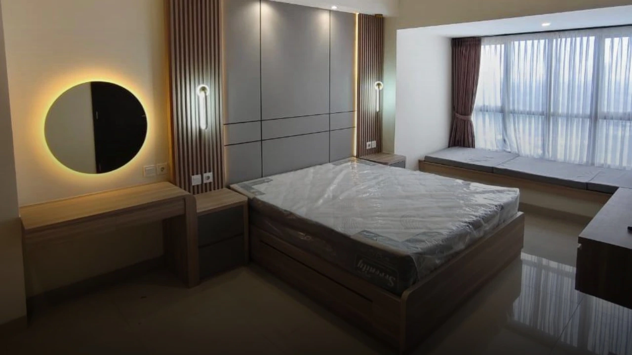 Kamar tidur Apartment Orange County Cikarang